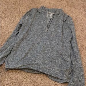 Gray Nike dri-fit half zip long sleeve